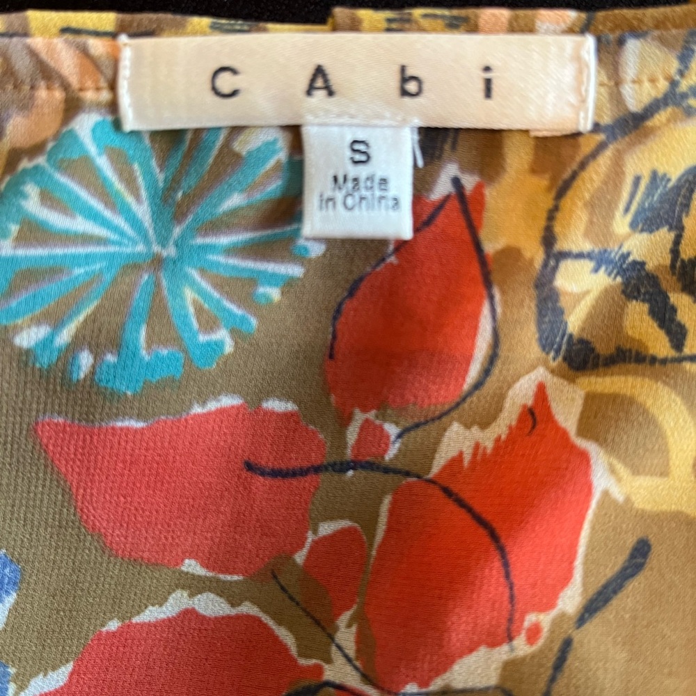 CAbi Floral Women's Blouse - Red, Blue, Yellow